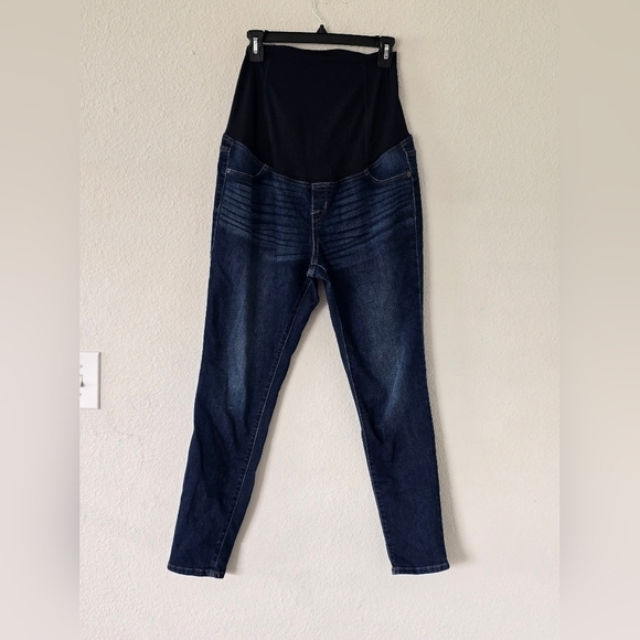 Isabel Maternity Skinny Entubado Jeans 8/29R. Color Dark Blue elastic waistband - Picture 7 of 11